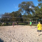 The volleyball courts are near the Torpedo Factory