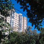 A view of a Montebello high rise