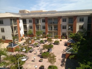 Here is a view of the courtyard at the Royalton