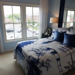 A fully furnished bedroom at Old Town Commons