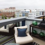 The roof terrace of this Old Town Commons townhome