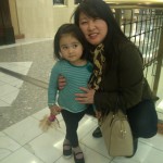 Grandma and granddaughter, after enjoying a family meal at Tysons II