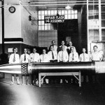 The final torpedo made at the Naval Torpedo Station, Alexandria, 1945.