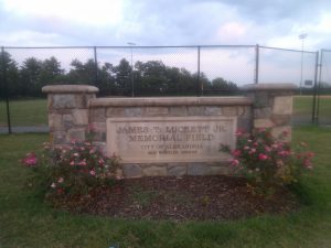 Empty baseball field titled James T. Luckett Jr. Memorial Field