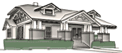 drawing of a typical Craftsman-style home