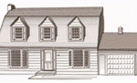 Drawing of a dutch colonial home
