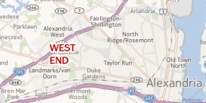 map of West End Alexandria VA