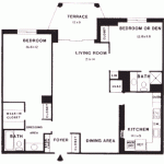 floorplan for 2BR, Model D, 1120