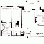 floorplan for 2BR, Model EE, 1460