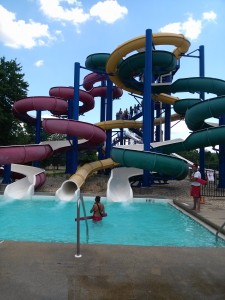 The slides are fast and fun at Cameron Run Park