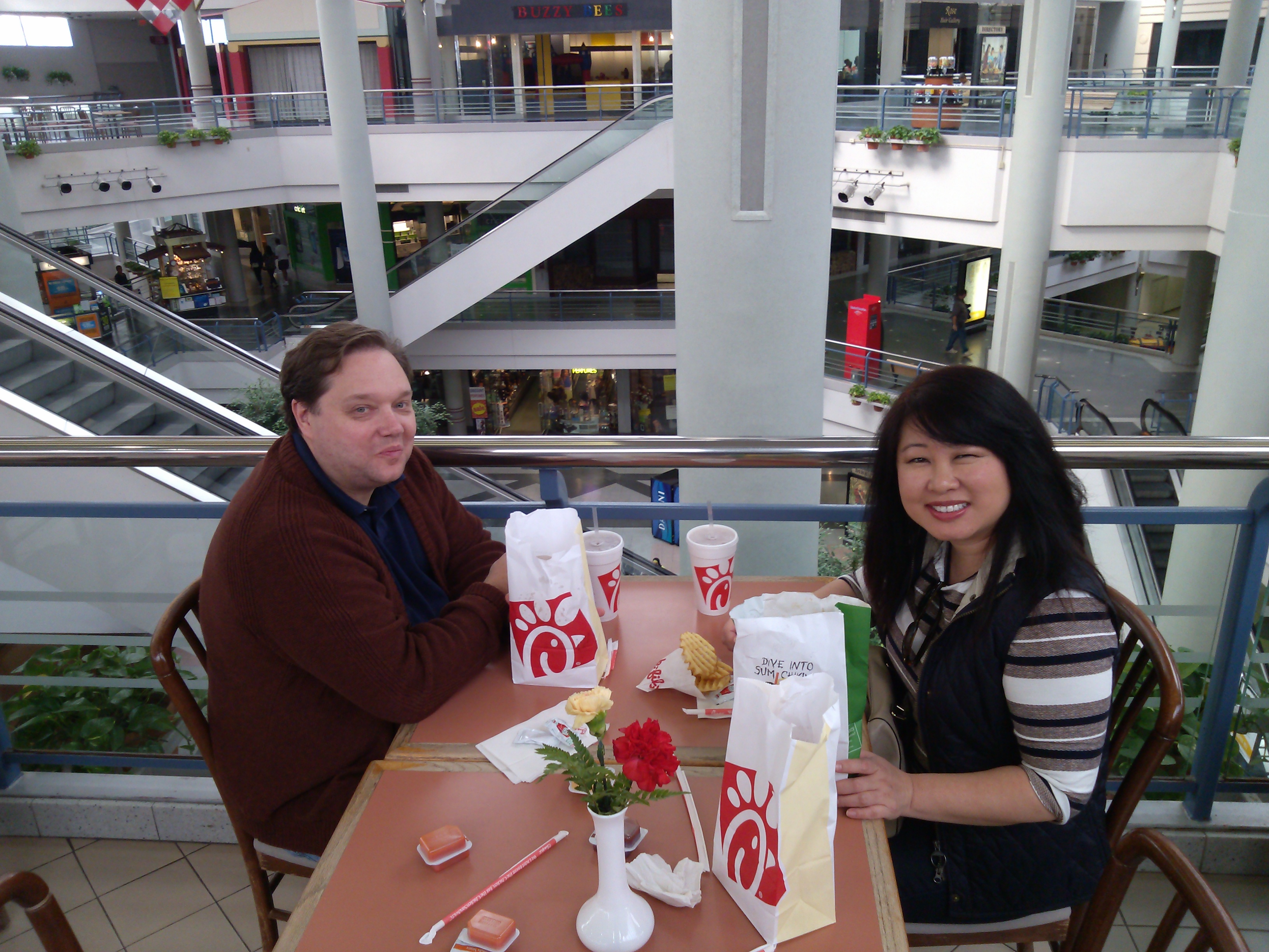 Will and Julie Nesbitt enjoy a meal at Landmark Mall