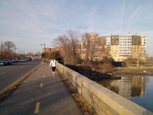 The Mount Vernon Trail is frequented by joggers
