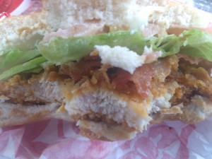 spicy chicken sandwich with bacon