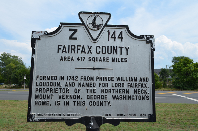 Formed from Loudon and Prince William Counties and named for Lord Fairfax
