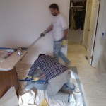 Tile flooring installed
